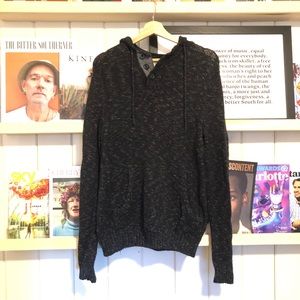 Heathered look Knit Henley Hoodie